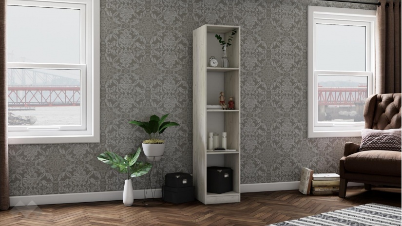 Етажерка Адам дъб крафт бял с дъб крафт сив - изглед 1