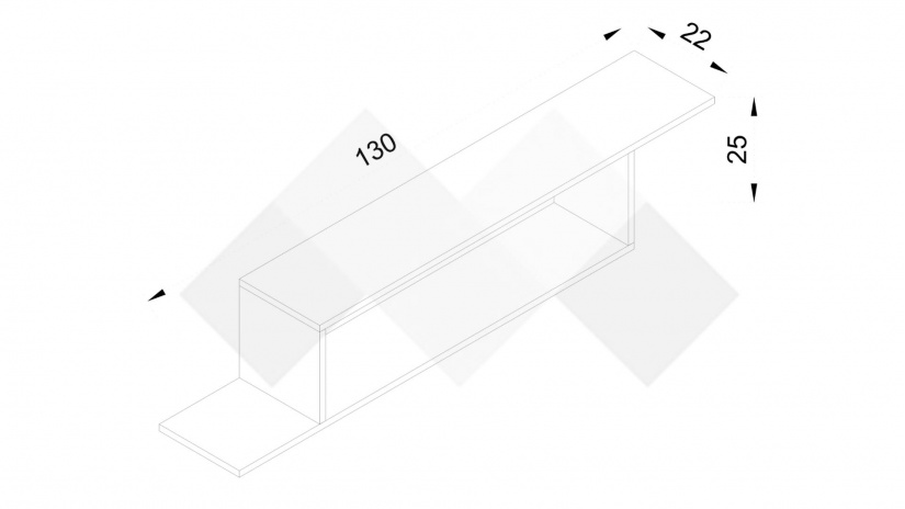 Етажерка Мито дъб суров с кобалтово сиво - изглед 2