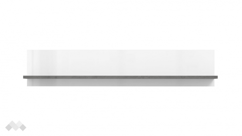 Етажерка Требия сиво с бял гланц - изглед 2 - МебелМаг Етажерка Требия сиво с бял гланц - изглед 2