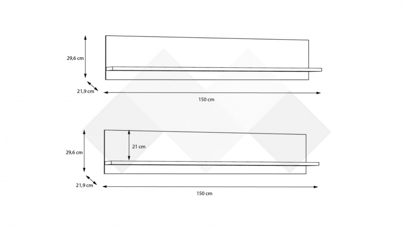 Етажерка Требия сиво с бял гланц - изглед 3 - МебелМаг Етажерка Требия сиво с бял гланц - изглед 3