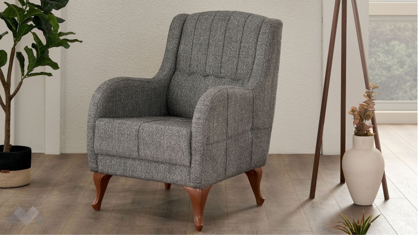 Фотьойл Аселия сив - изглед 1 - МебелМаг Фотьойл Аселия сив - изглед 1