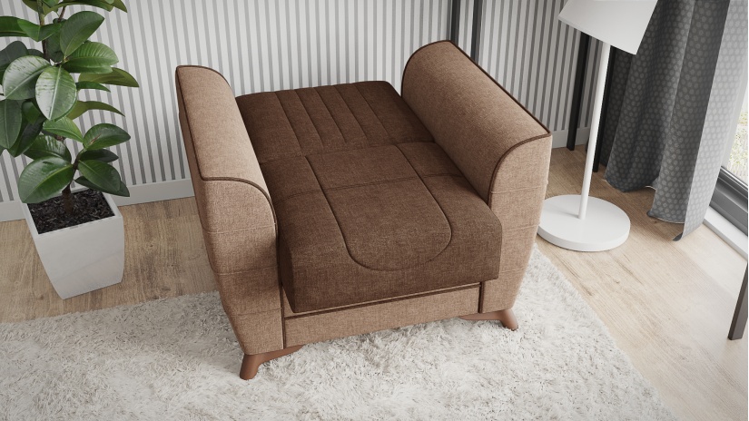 Разтегателен фотьойл Ялта кафяв с бежово - изглед 4 - МебелМаг Разтегателен фотьойл Ялта кафяв с бежово - изглед 4