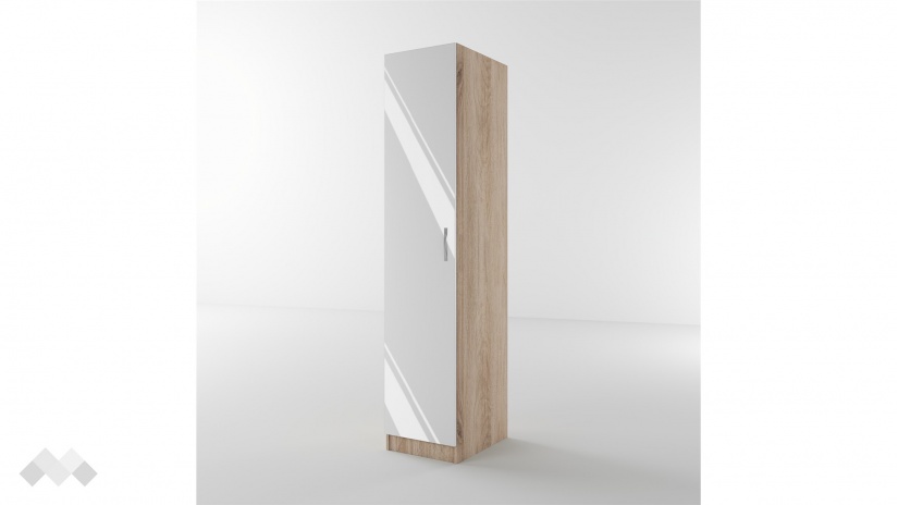 Гардероб Бъфало еднокрилни сонома арвен с бял гланц - изглед 1