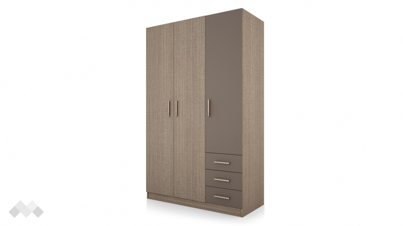 Гардероб Калия трикрилни мока с лате - изглед 1