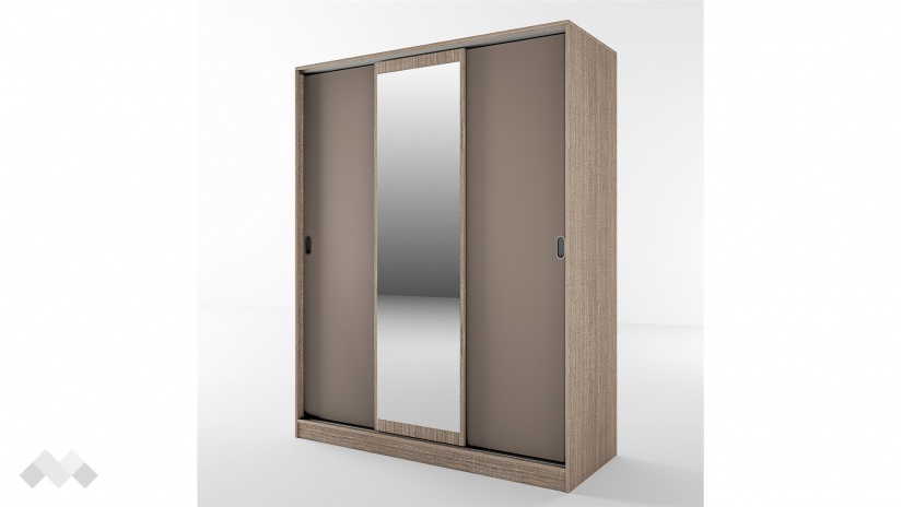 Гардероб Ричмънд с плъзгащи врати мока с лате - изглед 1