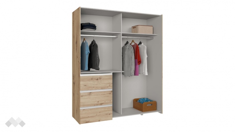 Гардероб Триумф с плъзгащи врати дъб артисан - изглед 8