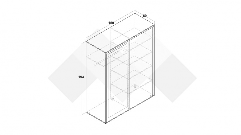 Гардероб с плъзгащи врати Кайли с плъзгащи врати дъб вотан с черно шагре - изглед 4 - МебелМаг Гардероб с плъзгащи врати Кайли с плъзгащи врати дъб вотан с черно шагре - изглед 4