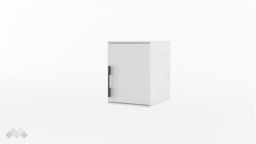 Горен шкаф Калифорния бял с бял гланц - изглед 1 - МебелМаг Горен шкаф Калифорния бял с бял гланц - изглед 1