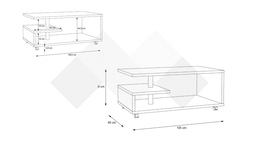 Холна маса Байли бетон - изглед 4