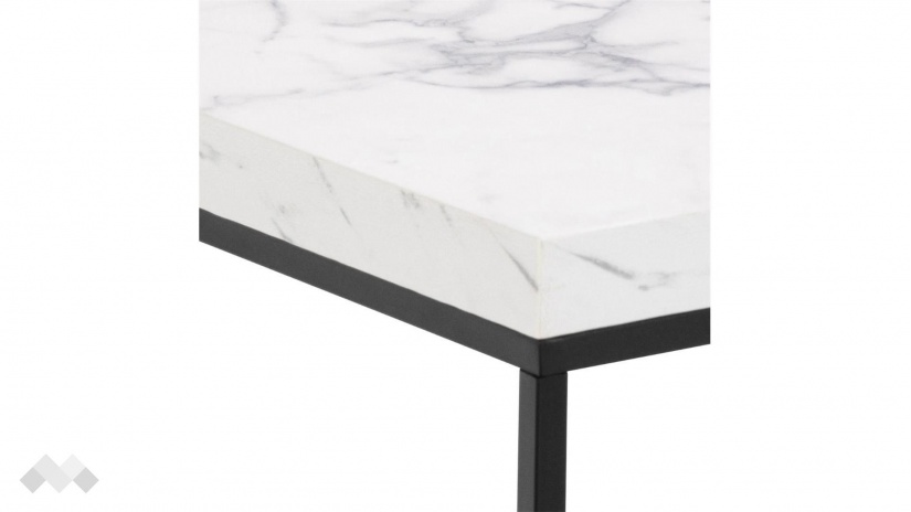Холна маса Бароса бял мрамор с черно - изглед 3 - МебелМаг Холна маса Бароса бял мрамор с черно - изглед 3