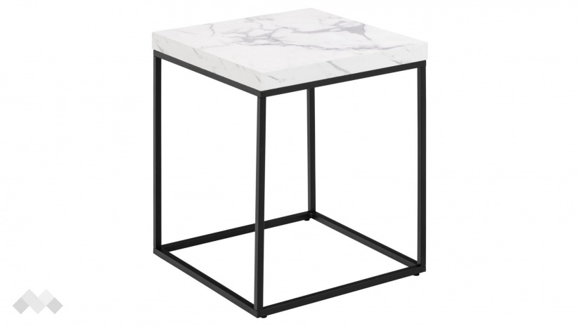 Холна маса Бароса бял мрамор с черно - изглед 1 - МебелМаг Холна маса Бароса бял мрамор с черно - изглед 1