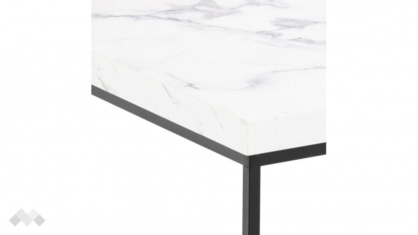 Холна маса Бароса бял мрамор с черно - изглед 3 - МебелМаг Холна маса Бароса бял мрамор с черно - изглед 3