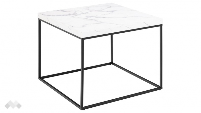 Холна маса Бароса бял мрамор с черно - изглед 1 - МебелМаг Холна маса Бароса бял мрамор с черно - изглед 1