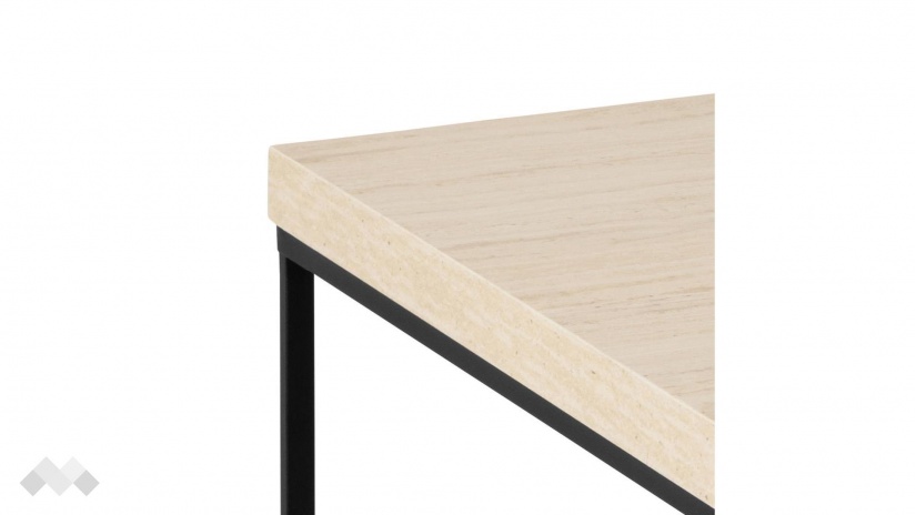 Холна маса Бароса травертин с черно - изглед 3 - МебелМаг Холна маса Бароса травертин с черно - изглед 3