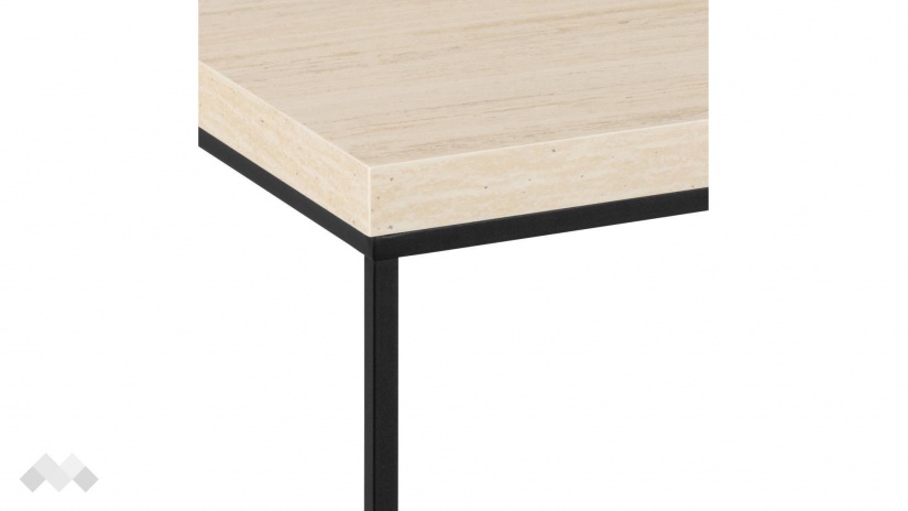 Холна маса Бароса травертин с черно - изглед 4 - МебелМаг Холна маса Бароса травертин с черно - изглед 4