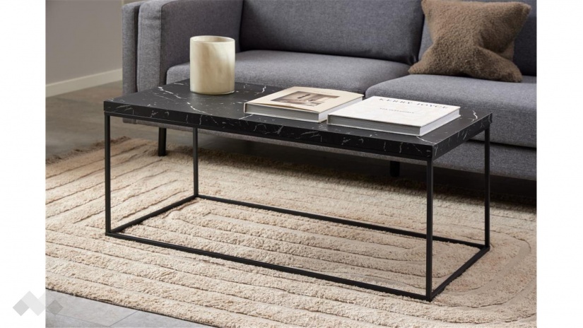 Холна маса Бароса черен мрамор с черно - изглед 7