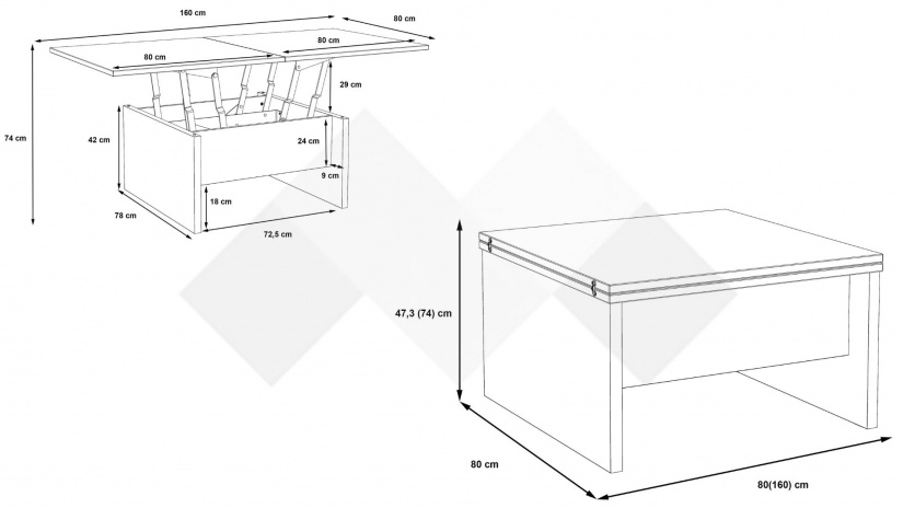 Холна маса Белами дъб сонома - изглед 9 - МебелМаг Холна маса Белами дъб сонома - изглед 9