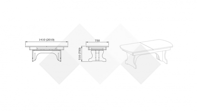 Холна маса Далия разтегателна с повдигащ механизъм тъмна сонома - изглед 3 - МебелМаг Холна маса Далия разтегателна с повдигащ механизъм тъмна сонома - изглед 3