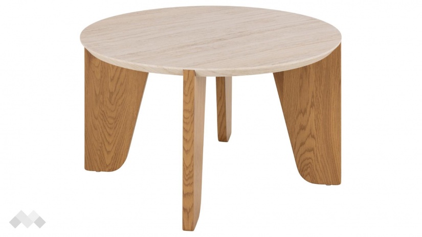 Холна маса Докланд тъмен дъб с травертин - изглед 2 - МебелМаг Холна маса Докланд тъмен дъб с травертин - изглед 2