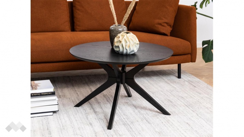 Холна маса Дънкан дъб черен мат - изглед 4 - МебелМаг Холна маса Дънкан дъб черен мат - изглед 4