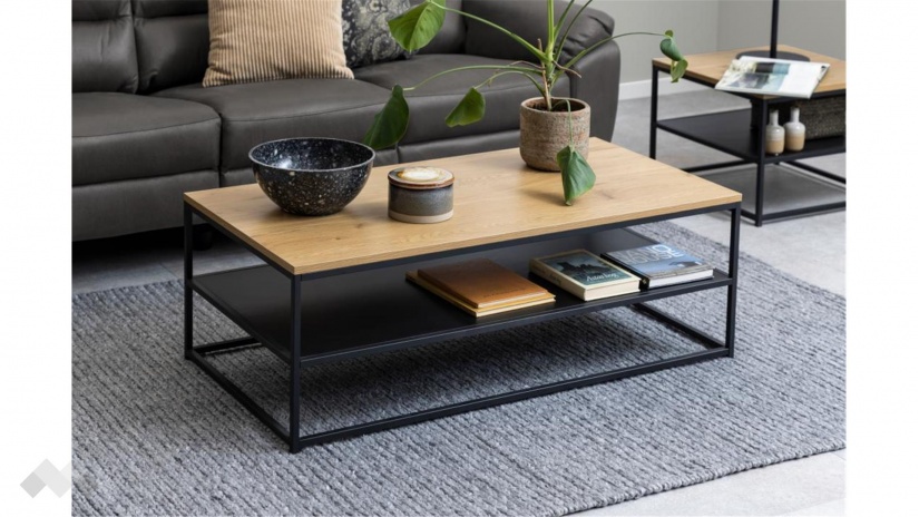 Холна маса Гила тъмен дъб с черен мат - изглед 8 - МебелМаг Холна маса Гила тъмен дъб с черен мат - изглед 8