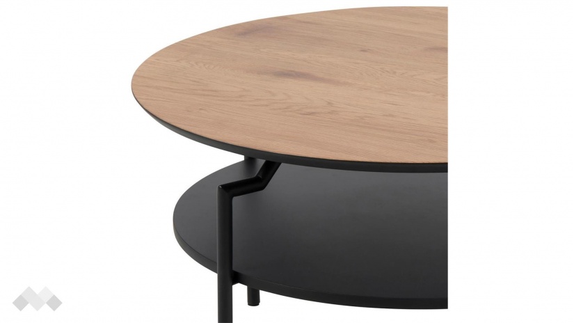 Холна маса Голди тъмен дъб с черно - изглед 6 - МебелМаг Холна маса Голди тъмен дъб с черно - изглед 6