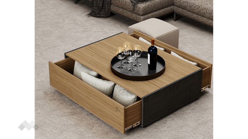 Холна маса Ирен дъб гардън с дъб герано - изглед 2 - МебелМаг Холна маса Ирен дъб гардън с дъб герано - изглед 2