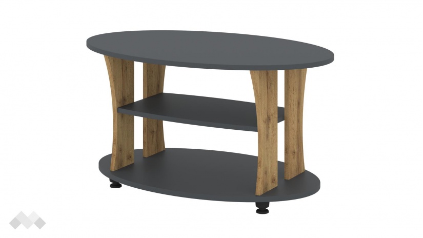 Холна маса Камилия златен дъб с антрацит - изглед 2 - МебелМаг Холна маса Камилия златен дъб с антрацит - изглед 2