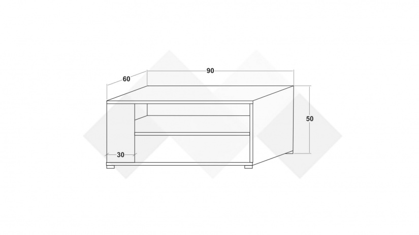 Холна маса Ламела дъб канела с дъб ламела и черно шагре - изглед 2 - МебелМаг Холна маса Ламела дъб канела с дъб ламела и черно шагре - изглед 2