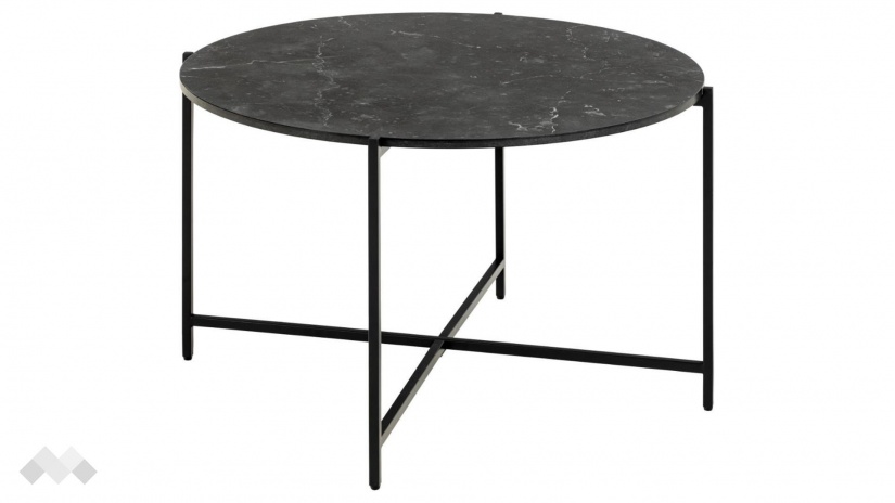 Холна маса Ламоан черен мрамор с черен мат - изглед 1 - МебелМаг Холна маса Ламоан черен мрамор с черен мат - изглед 1