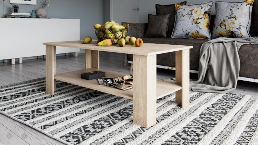 Холна маса Лорън дъб сонома - изглед 1 - МебелМаг Холна маса Лорън дъб сонома - изглед 1