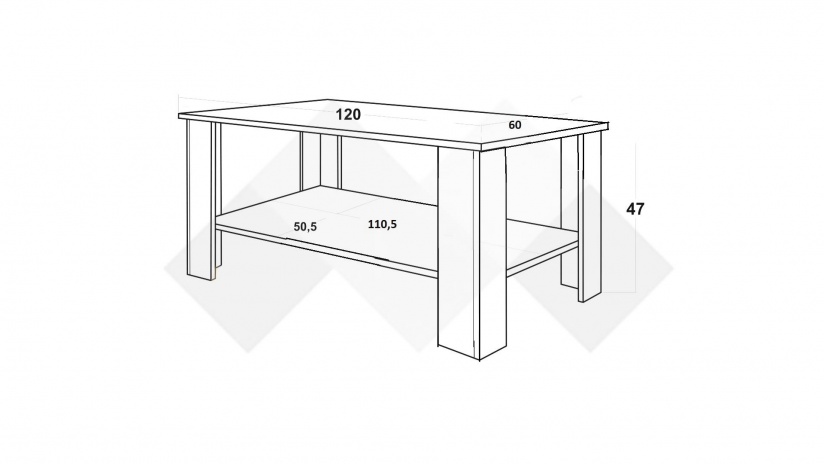 Холна маса Лорън венге - изглед 2