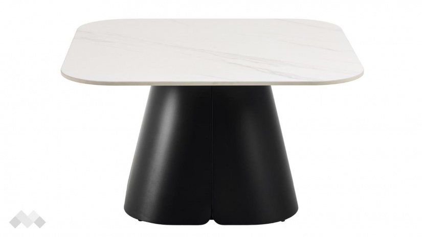 Холна маса Салинас бял с черен мат - изглед 2 - МебелМаг Холна маса Салинас бял с черен мат - изглед 2