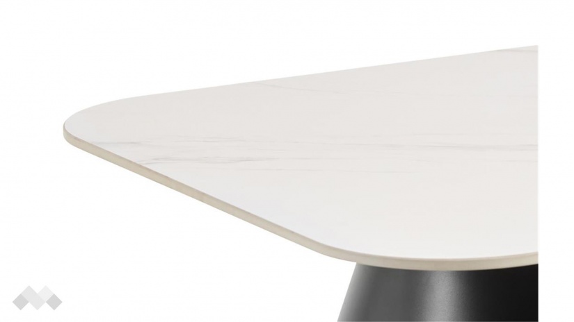 Холна маса Салинас бял с черен мат - изглед 3 - МебелМаг Холна маса Салинас бял с черен мат - изглед 3