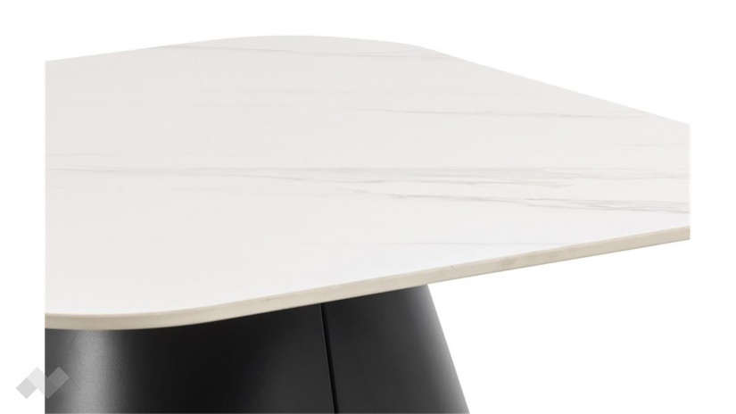 Холна маса Салинас бял с черен мат - изглед 4 - МебелМаг Холна маса Салинас бял с черен мат - изглед 4