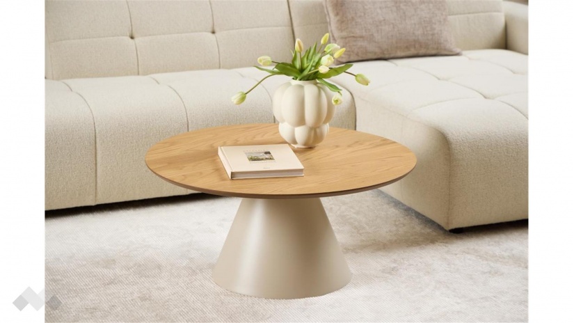 Холна маса Соли дъб натурал със сив мат - изглед 4 - МебелМаг Холна маса Соли дъб натурал със сив мат - изглед 4