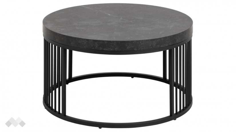 Холна маса Стрингтън черен мрамор с черен мат - изглед 2