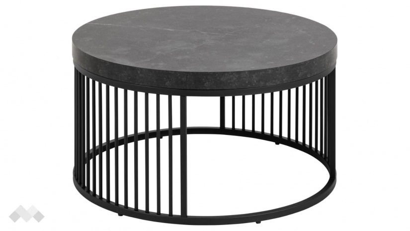 Холна маса Стрингтън черен мрамор с черен мат - изглед 1