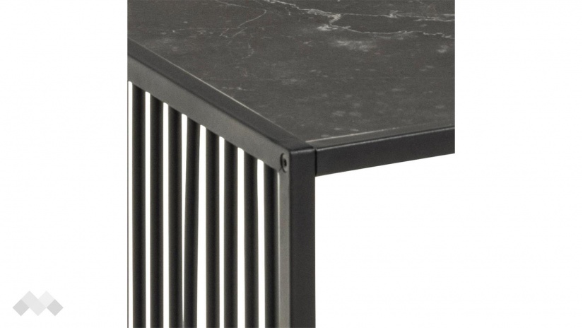Холна маса Стрингтън черен мрамор с черен мат - изглед 5