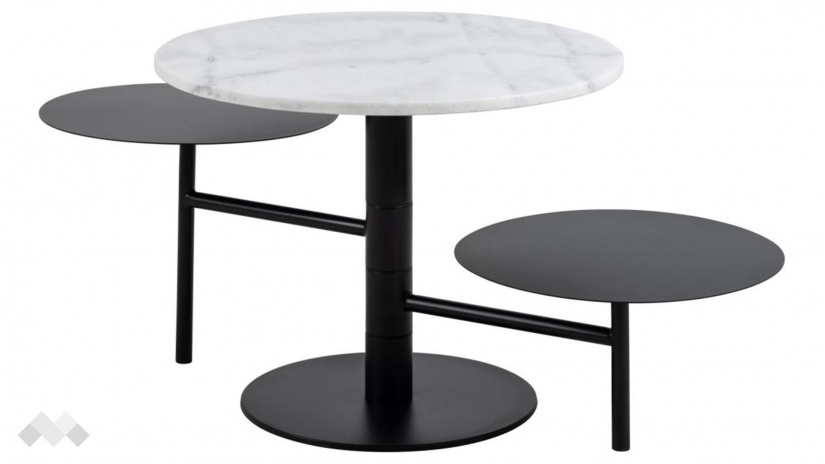 Холна маса Трио бял мрамор с черен мат - изглед 3