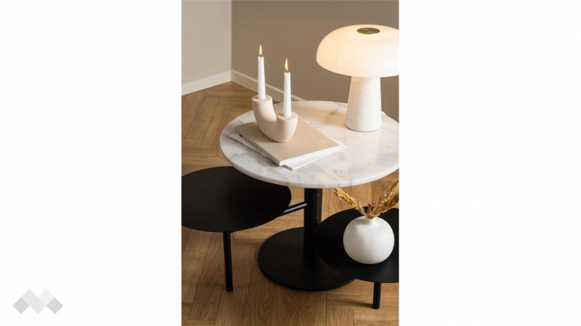 Холна маса Трио бял мрамор с черен мат - изглед 7