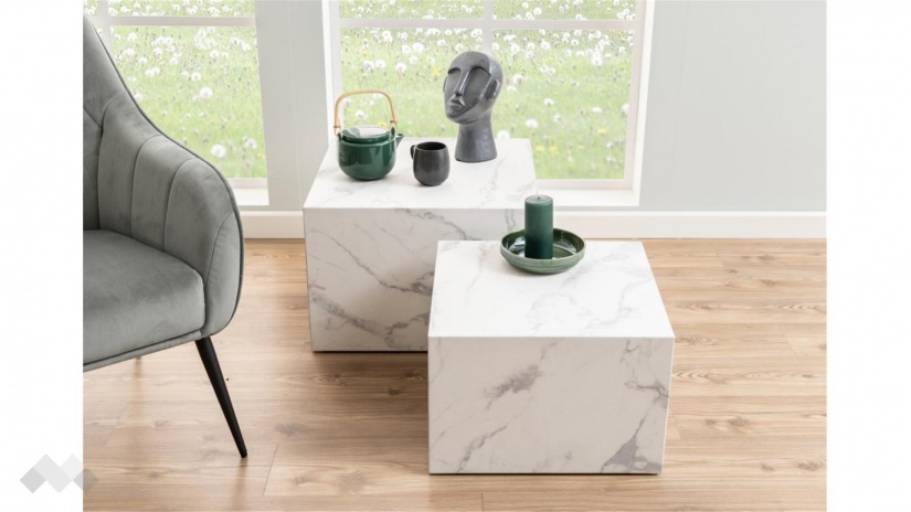 Холна маса Заре комплект маси бял мрамор - изглед 4