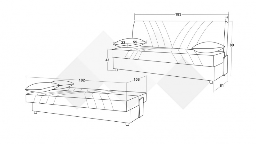 Клик-клак канапе Фиджи триместни зелен - изглед 5 - МебелМаг Клик-клак канапе Фиджи триместни зелен - изглед 5