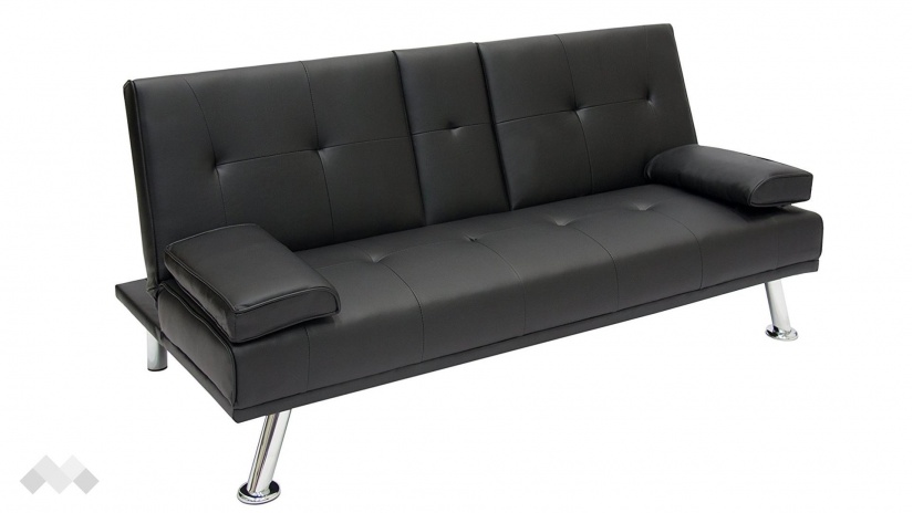 Клик-клак канапе Лийн двуместни черен - изглед 1 - МебелМаг Клик-клак канапе Лийн двуместни черен - изглед 1