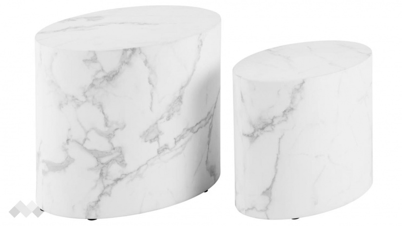 Холна маса Миши комплект маси бял мрамор - изглед 2