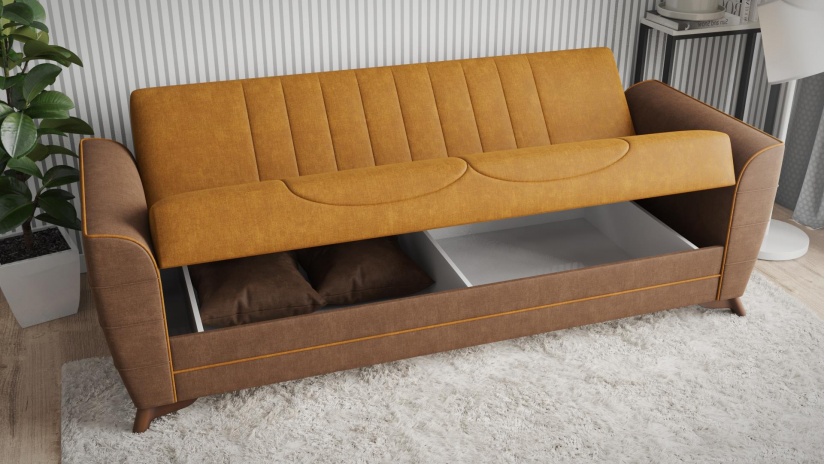 Комплект дивани за дневна Ялта комплекти горчица - изглед 5 - МебелМаг Комплект дивани за дневна Ялта комплекти горчица - изглед 5