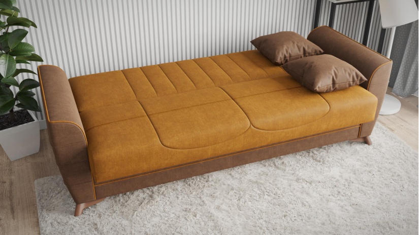 Комплект дивани за дневна Ялта комплекти горчица - изглед 6 - МебелМаг Комплект дивани за дневна Ялта комплекти горчица - изглед 6