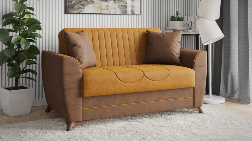 Комплект дивани за дневна Ялта комплекти горчица - изглед 7 - МебелМаг Комплект дивани за дневна Ялта комплекти горчица - изглед 7