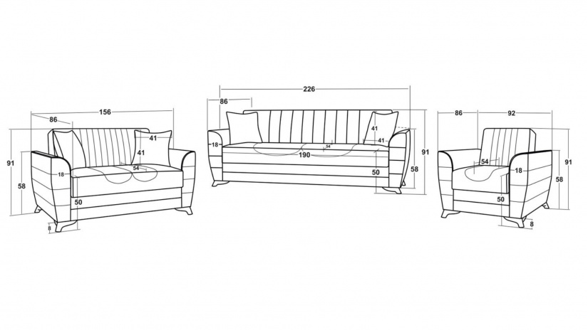 Комплект дивани за дневна Ялта комплекти горчица - изглед 2 - МебелМаг Комплект дивани за дневна Ялта комплекти горчица - изглед 2