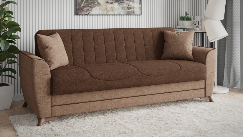 Комплект дивани за дневна Ялта комплекти кафяв с бежово - изглед 3